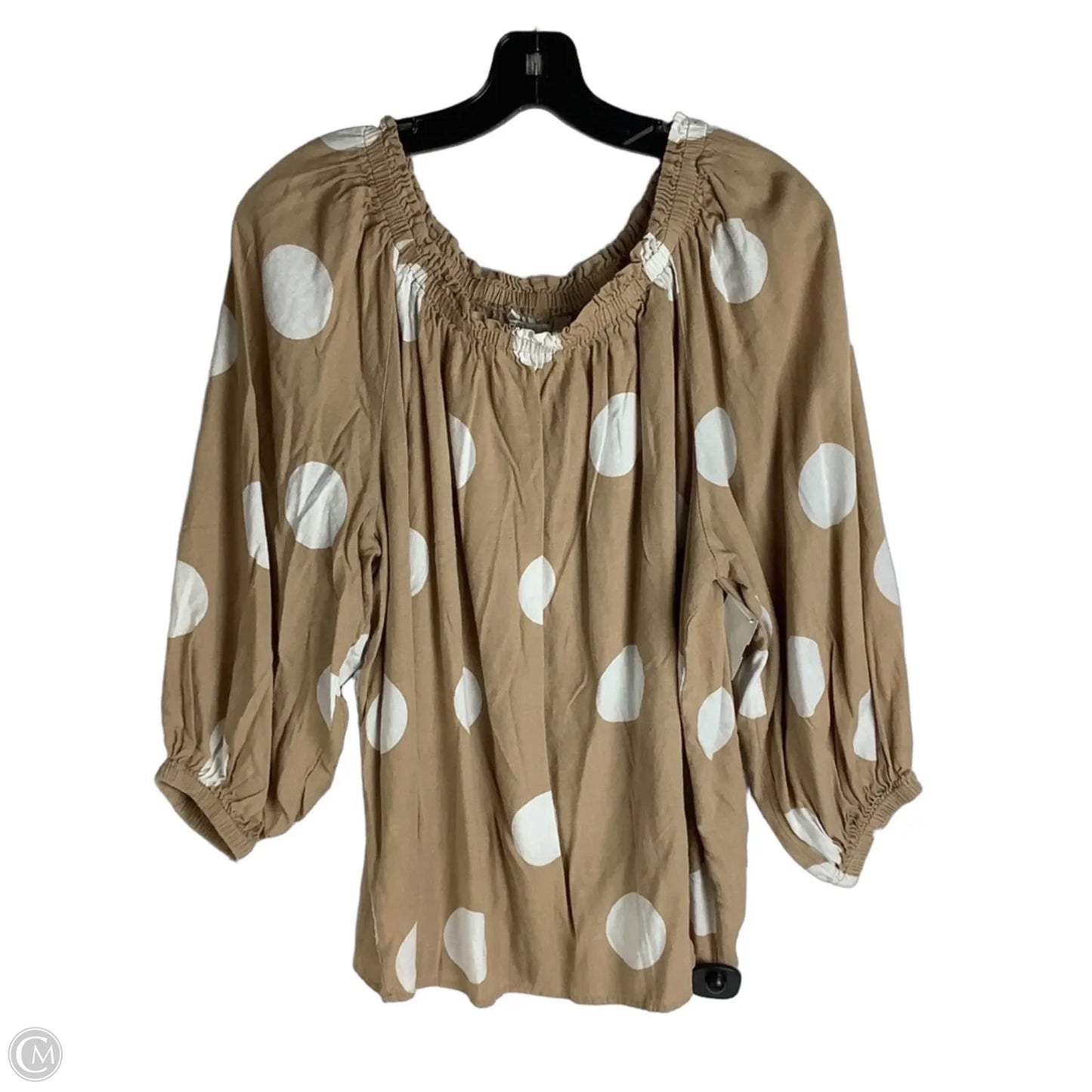 Top Long Sleeve By Cato In Polkadot Pattern, Size: L