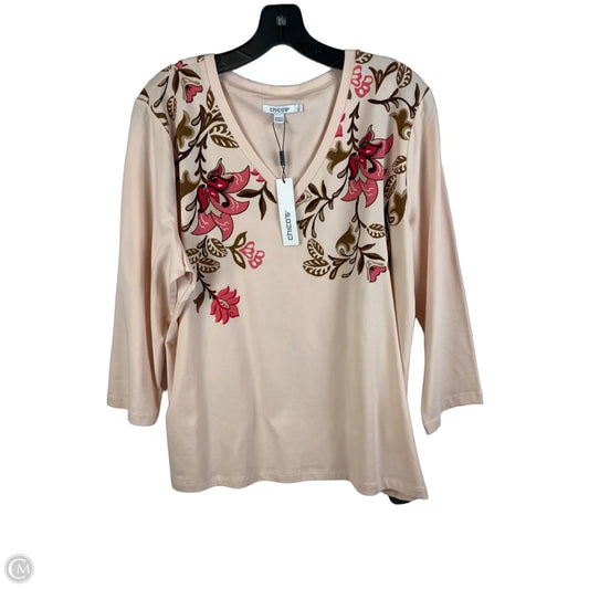 Top 3/4 Sleeve By Chicos In Purple, Size: Xl