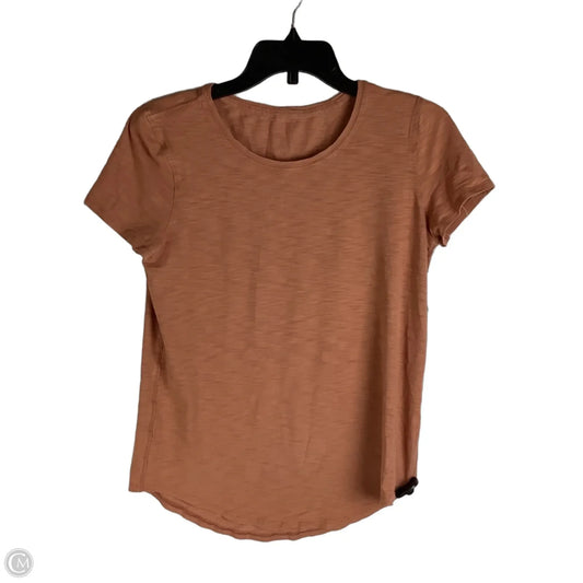 Athletic Top Short Sleeve By Lululemon In Orange, Size: Estimated S