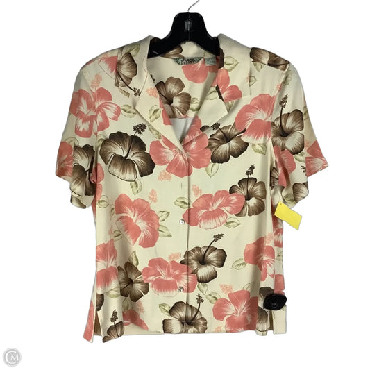 Top Short Sleeve 100% silk By Tommy Bahama In Tropical Print, Size: S