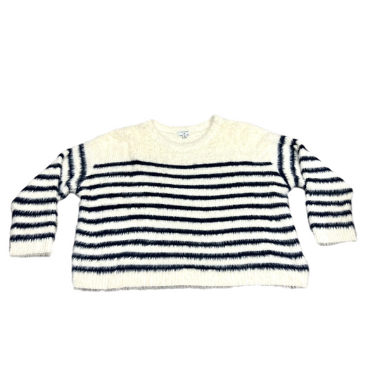 Sweater By La Ligne In Blue & Cream, Size: 3x