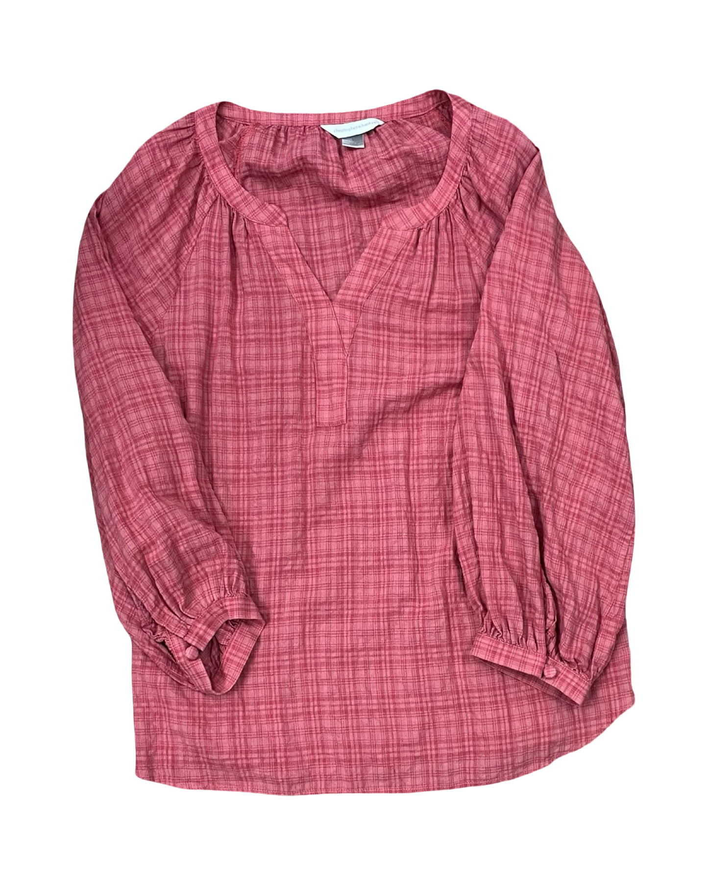 Top 3/4 Sleeve By Christopher And Banks In Pink, Size:L