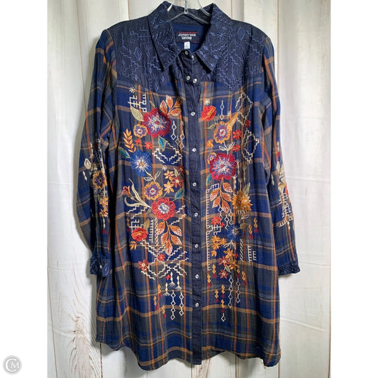 Dress Casual Short By Johnny Was In Blue & Orange, Size: S