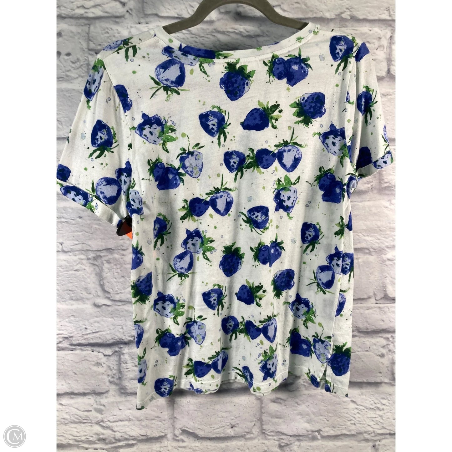 Top Short Sleeve Basic By Maeve In Blue & White, Size: S
