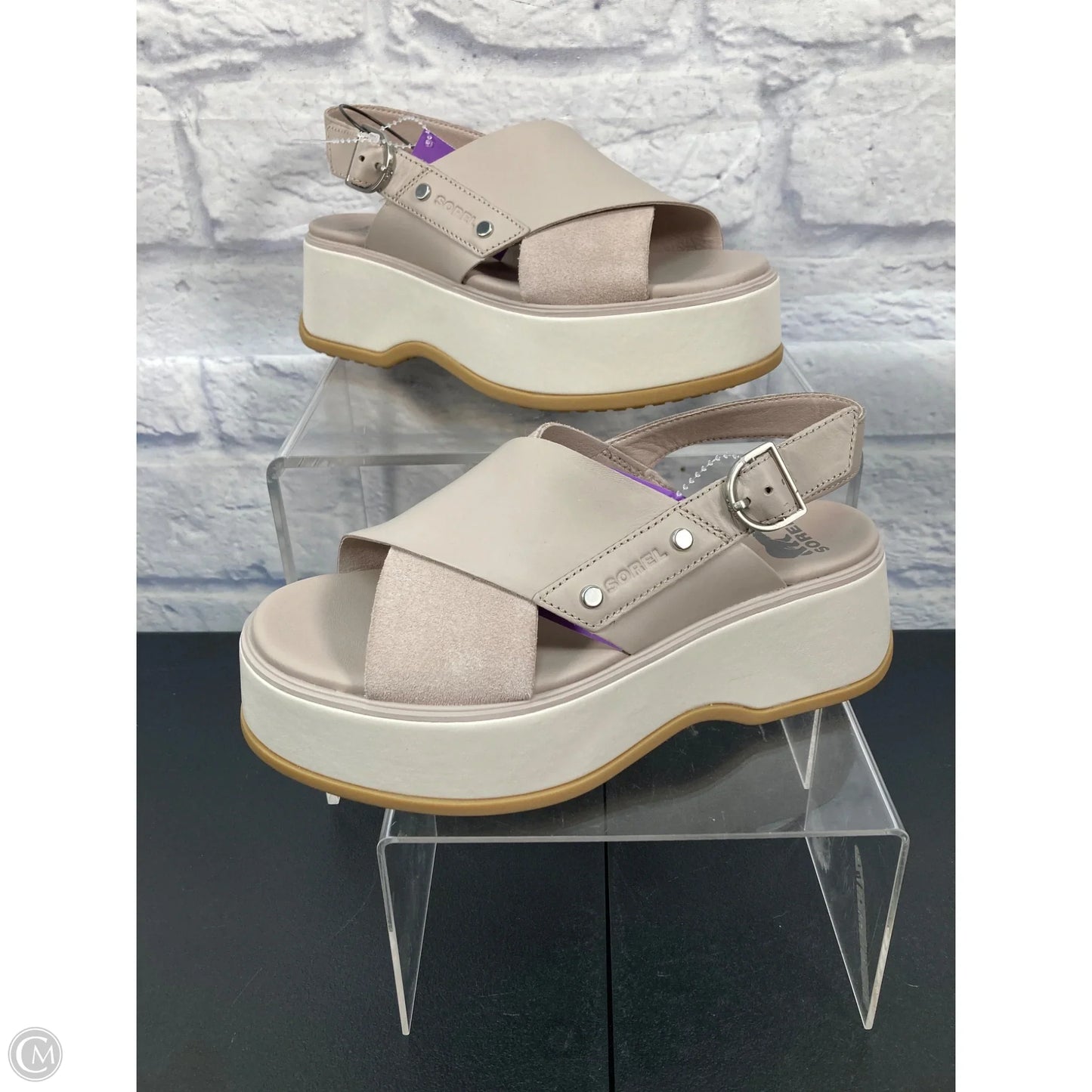Sandals Heels Platform By Sorel In Grey, Size: 7