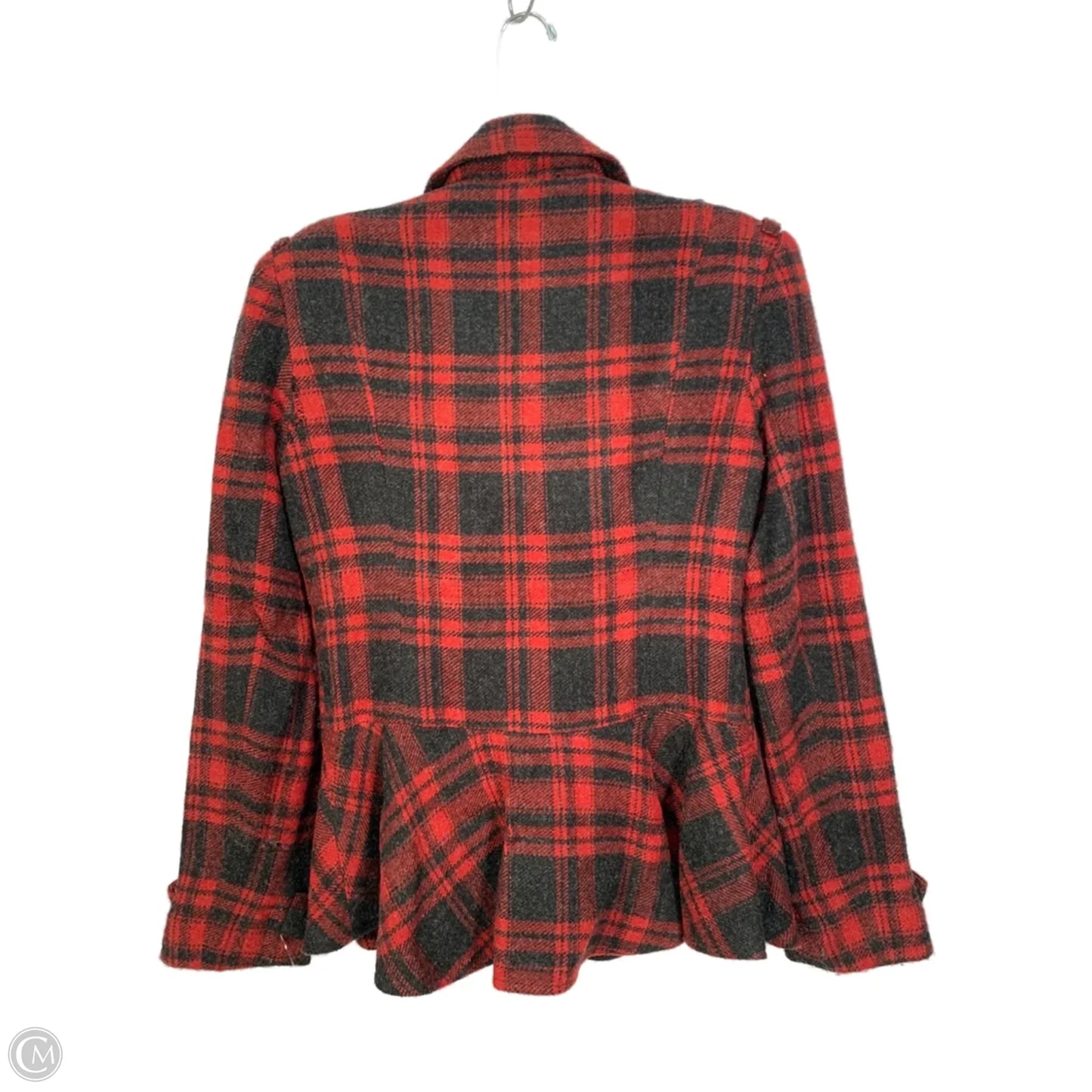 Jacket Shirt By William Rast In Black & Red, Size: S