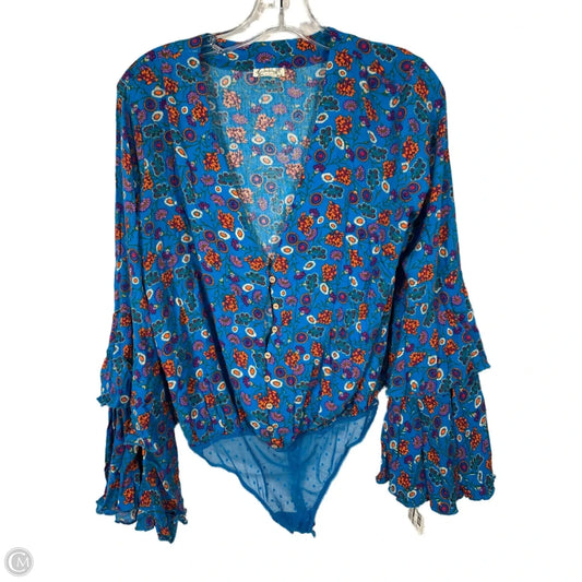Bodysuit By Free People In Blue & Orange, Size: S