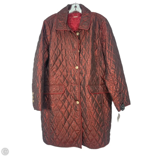 Coat Puffer & Quilted By Chicos In Maroon, Size: Xl