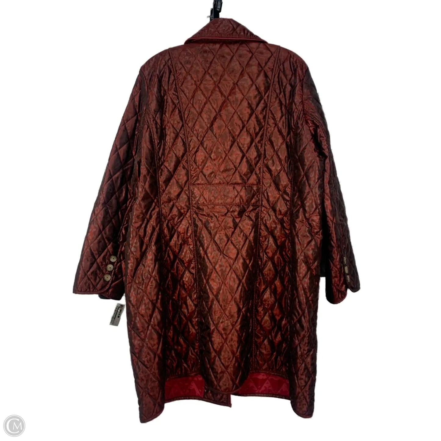 Coat Puffer & Quilted By Chicos In Maroon, Size: Xl