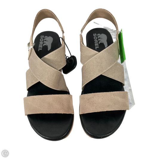 Sandals Heels Platform By Sorel In Tan, Size: 6.5