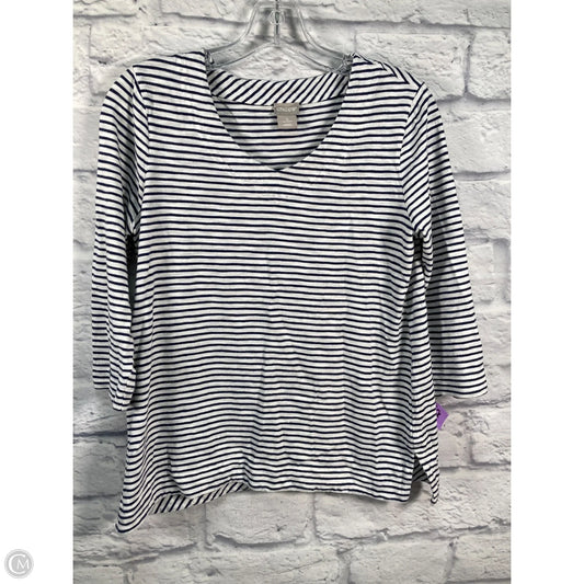 Top Long Sleeve By Chicos In Blue & White, Size: S