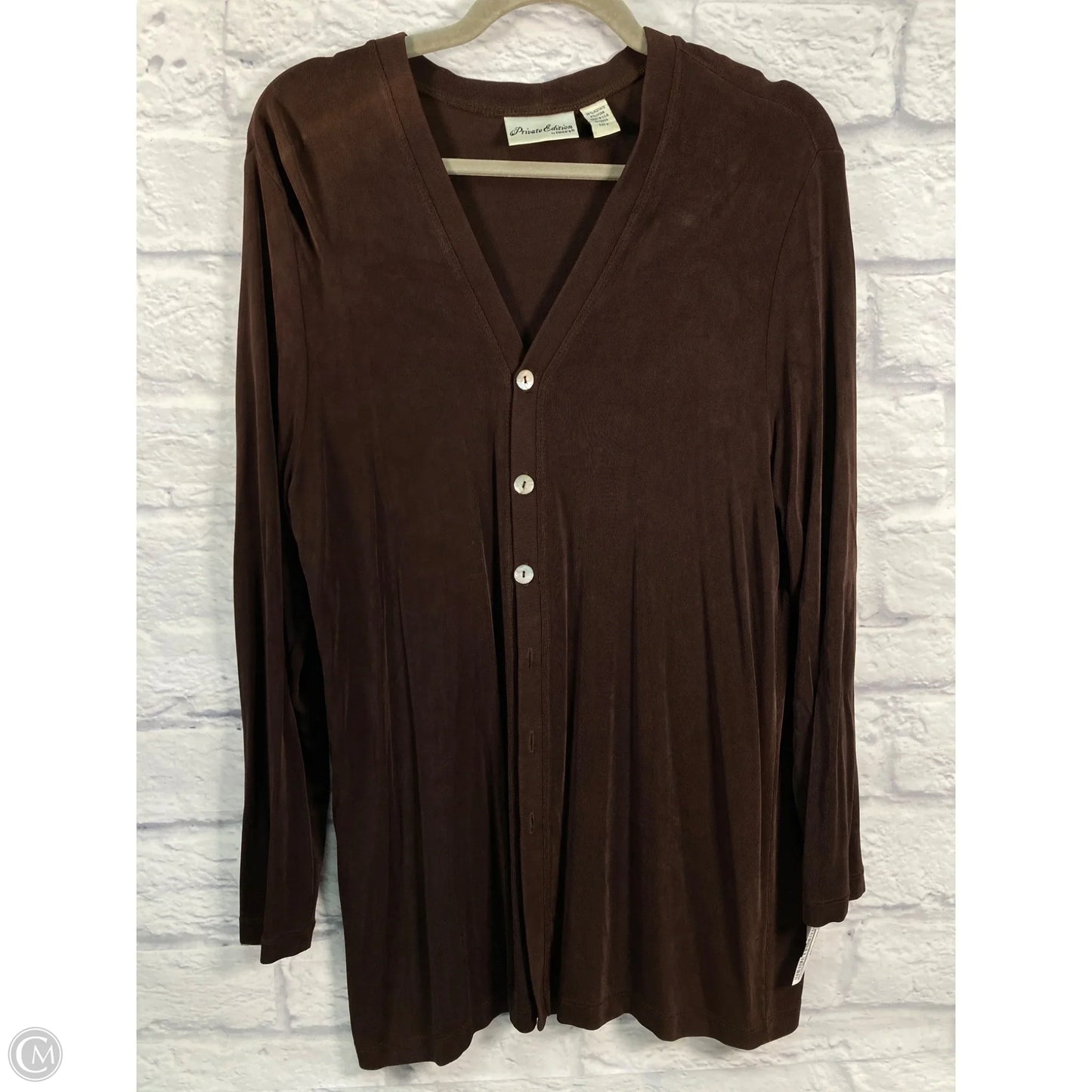 Sweater Cardigan By Chicos In Brown, Size: L