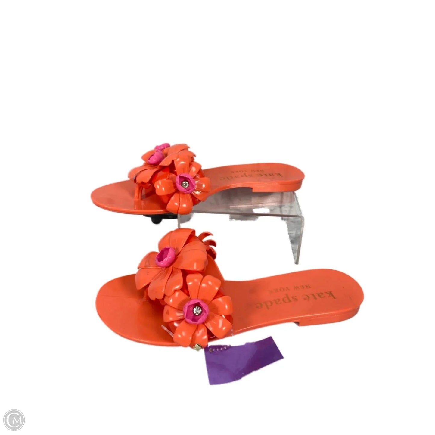 Sandals Designer By Kate Spade In Orange & Pink, Size: 7