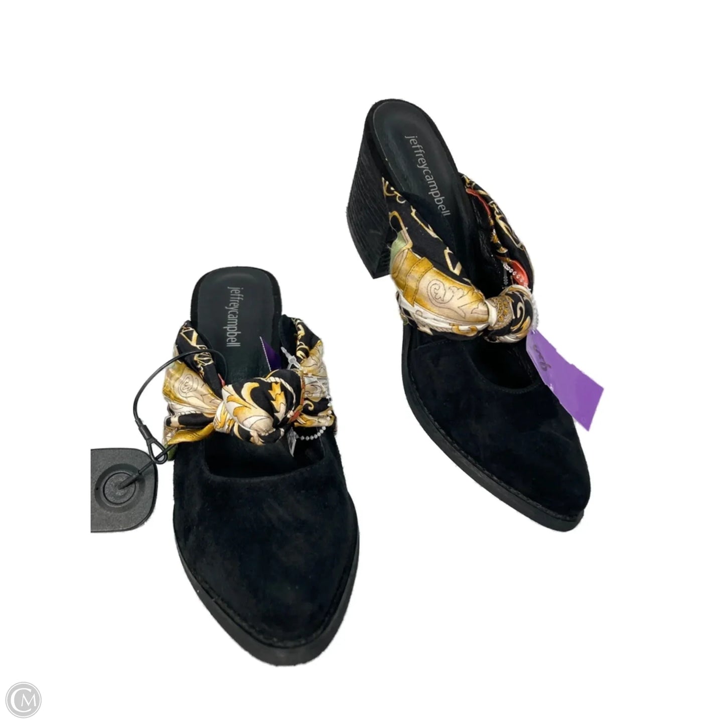 Shoes Heels Block By Jeffery Campbell In Black & Gold, Size: 7.5