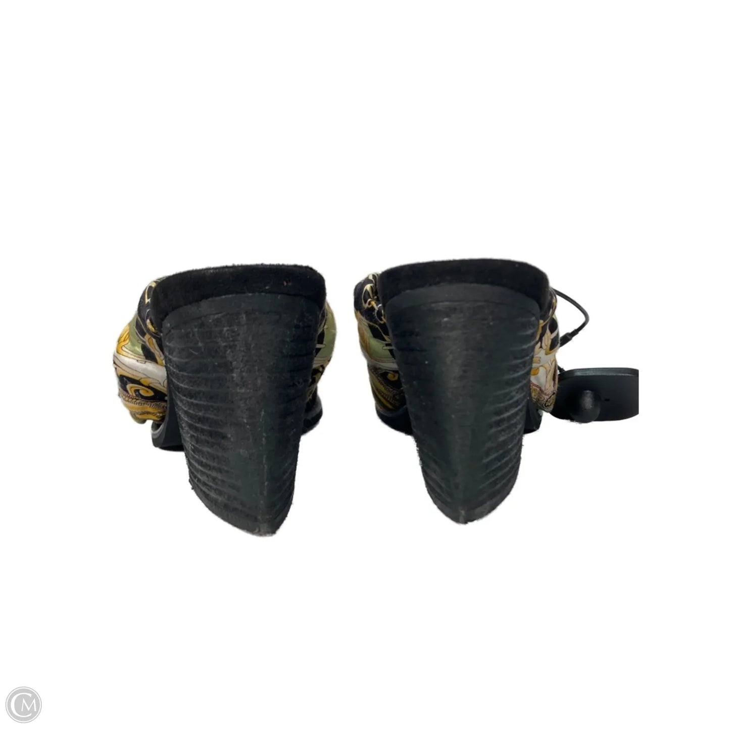Shoes Heels Block By Jeffery Campbell In Black & Gold, Size: 7.5