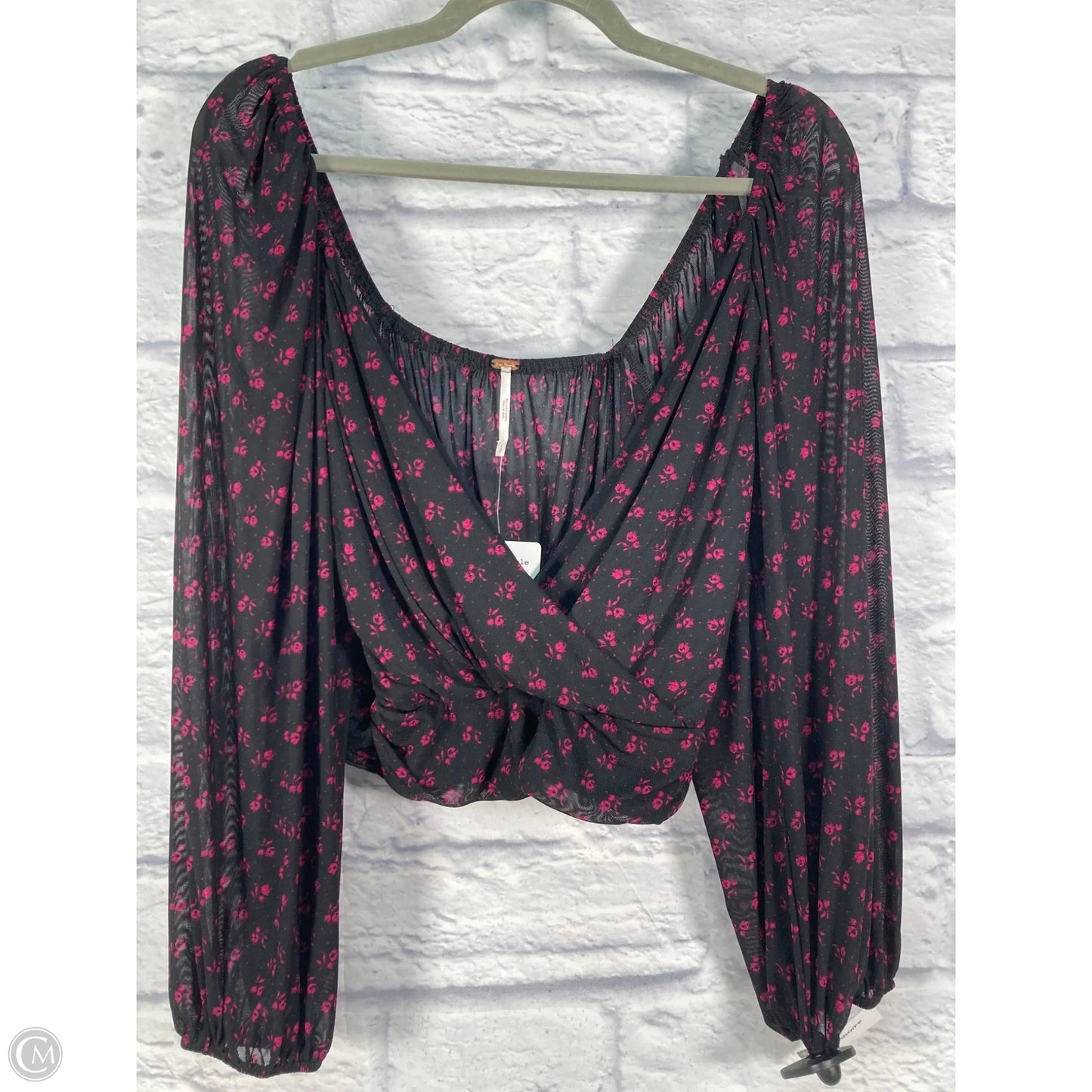 Top Long Sleeve By Free People In Black & Purple, Size: S