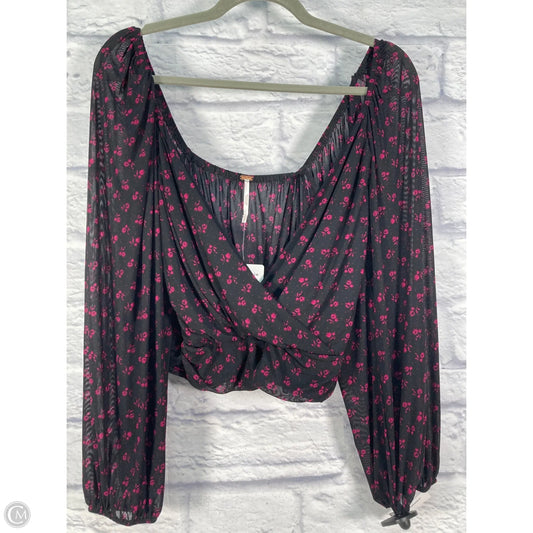 Top Long Sleeve By Free People In Black & Purple, Size: S