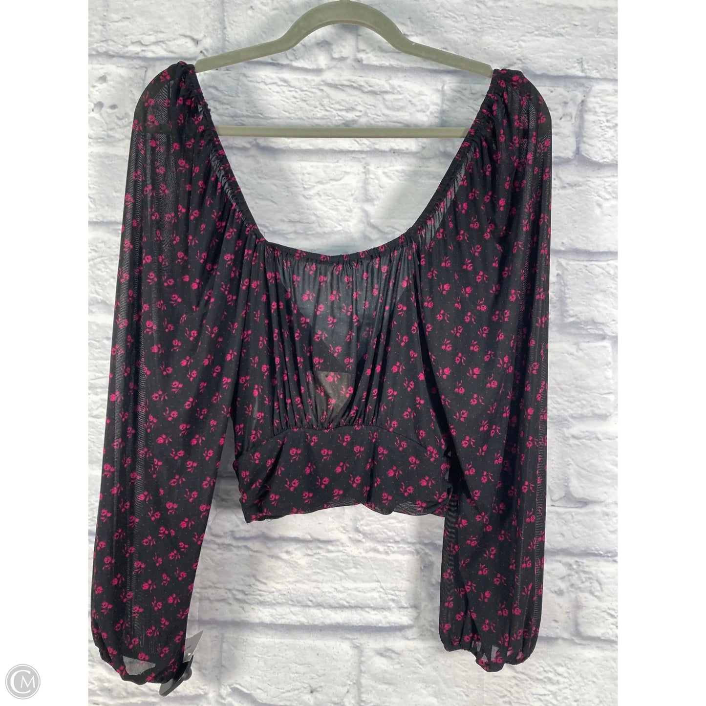 Top Long Sleeve By Free People In Black & Purple, Size: S
