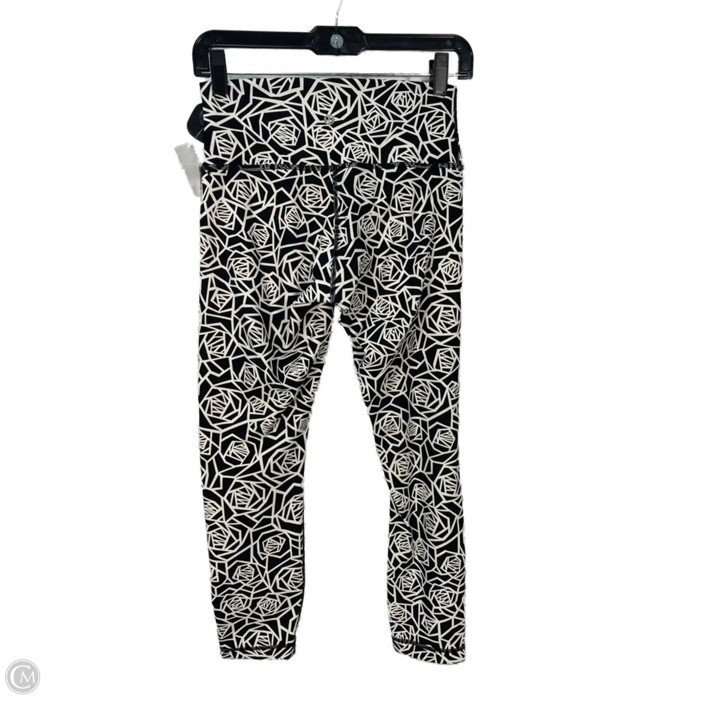 Athletic Leggings By Lululemon In Black & White, Size: S