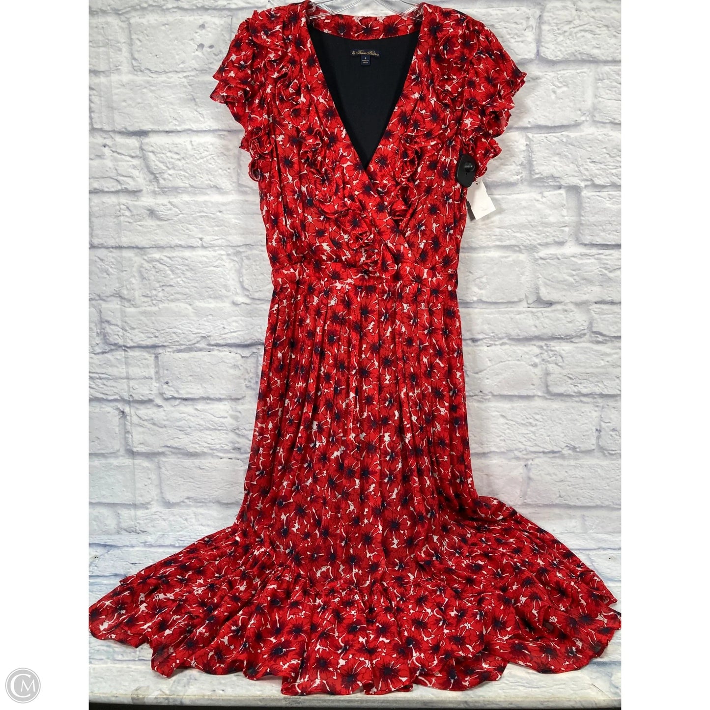 Dress Party Long By Brooks Brothers In Blue & Red & White, Size: S