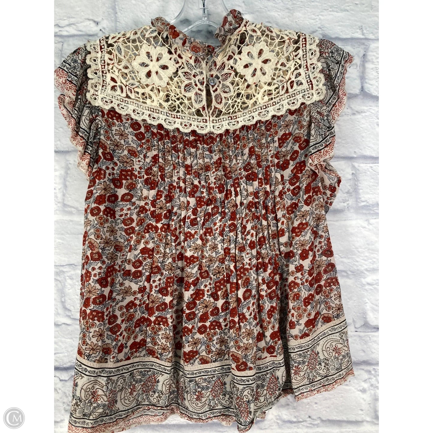 Top Short Sleeve By Anthropologie In Blue & Red, Size: Xs