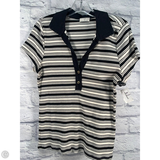 Top Short Sleeve By T.la In Black & Cream, Size: L
