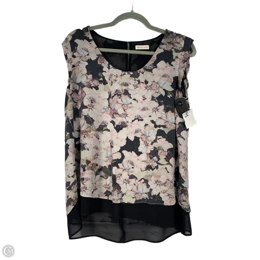 Blouse Sleeveless By Rebecca Taylor In Black & Pink, Size: S