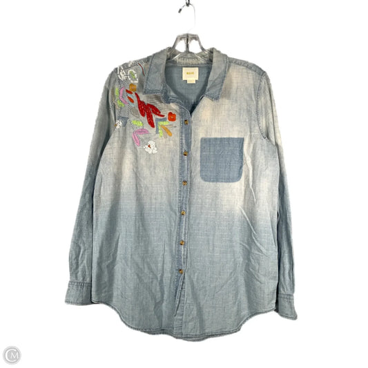 Top Long Sleeve By Maeve In Blue, Size: S