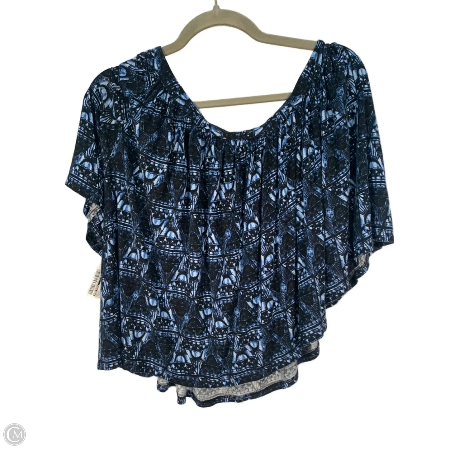 Top Short Sleeve By Free People In Black & Blue, Size: S