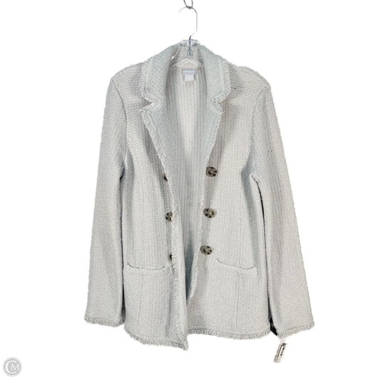 Jacket Shirt By Chicos In Silver, Size: M