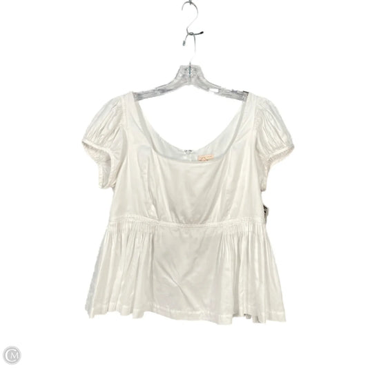 Top Short Sleeve By Rebecca Taylor In White, Size: L