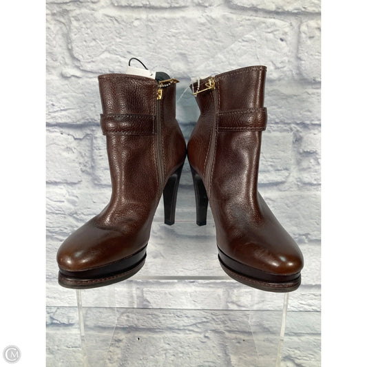 Boots Ankle Heels By Talbots In Brown, Size: 7.5
