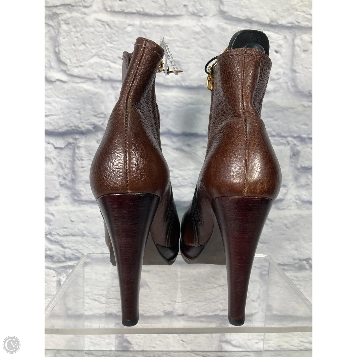Boots Ankle Heels By Talbots In Brown, Size: 7.5