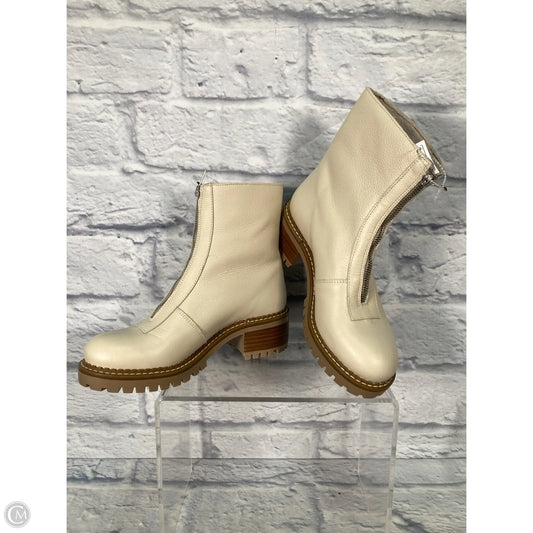 Boots Ankle Heels By Clothes Mentor In Cream, Size: 7.5