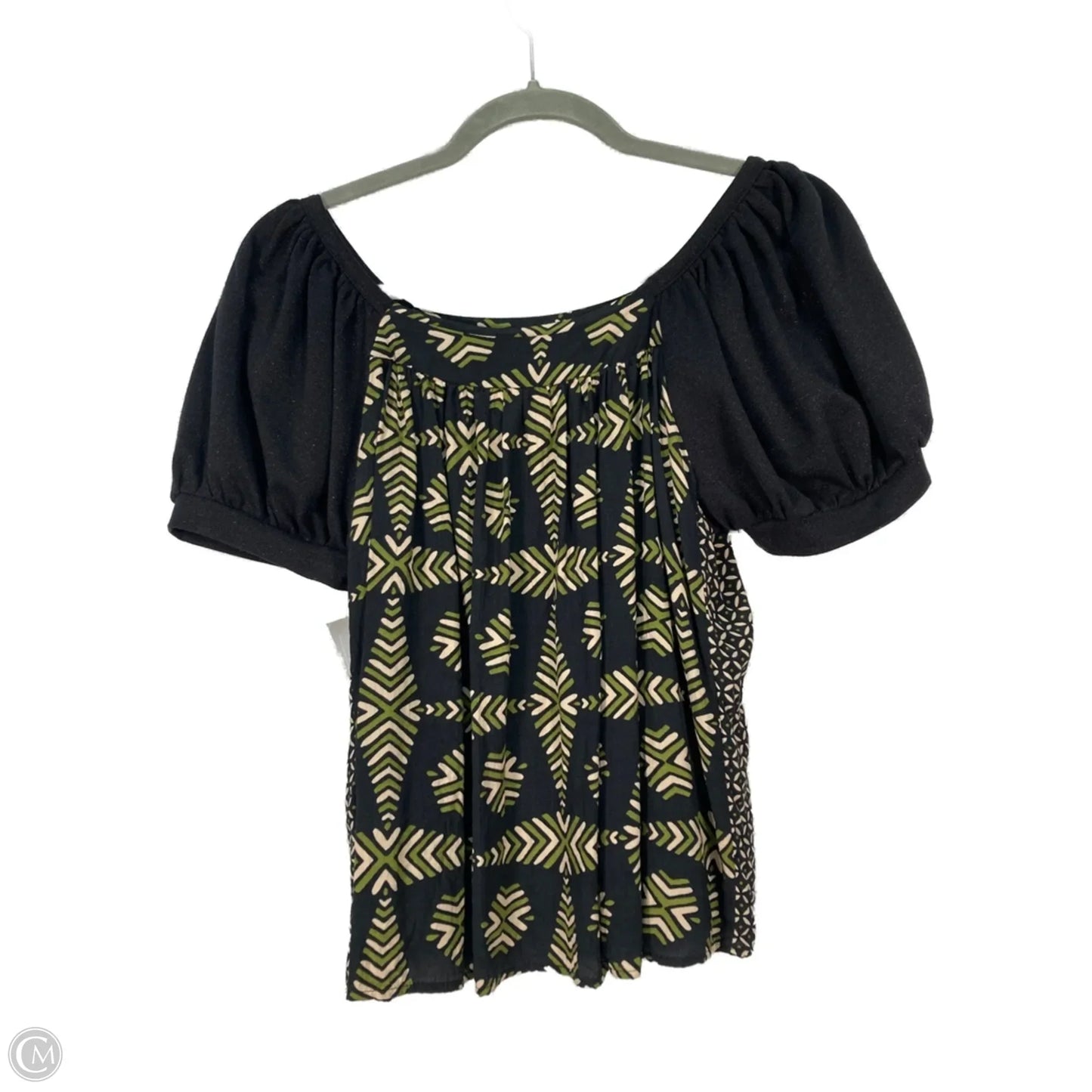Top Short Sleeve By Maeve In Black & Green, Size: Sp