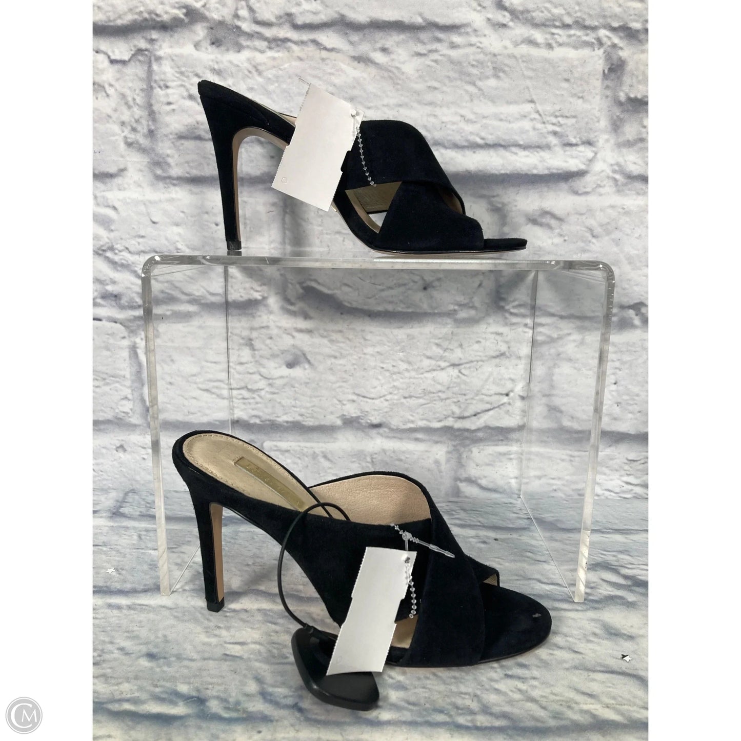 Sandals Heels Stiletto By Louise Et Cie In Black, Size: 6.5