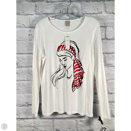 Top Long Sleeve By Chicos In Black & Cream, Size: S