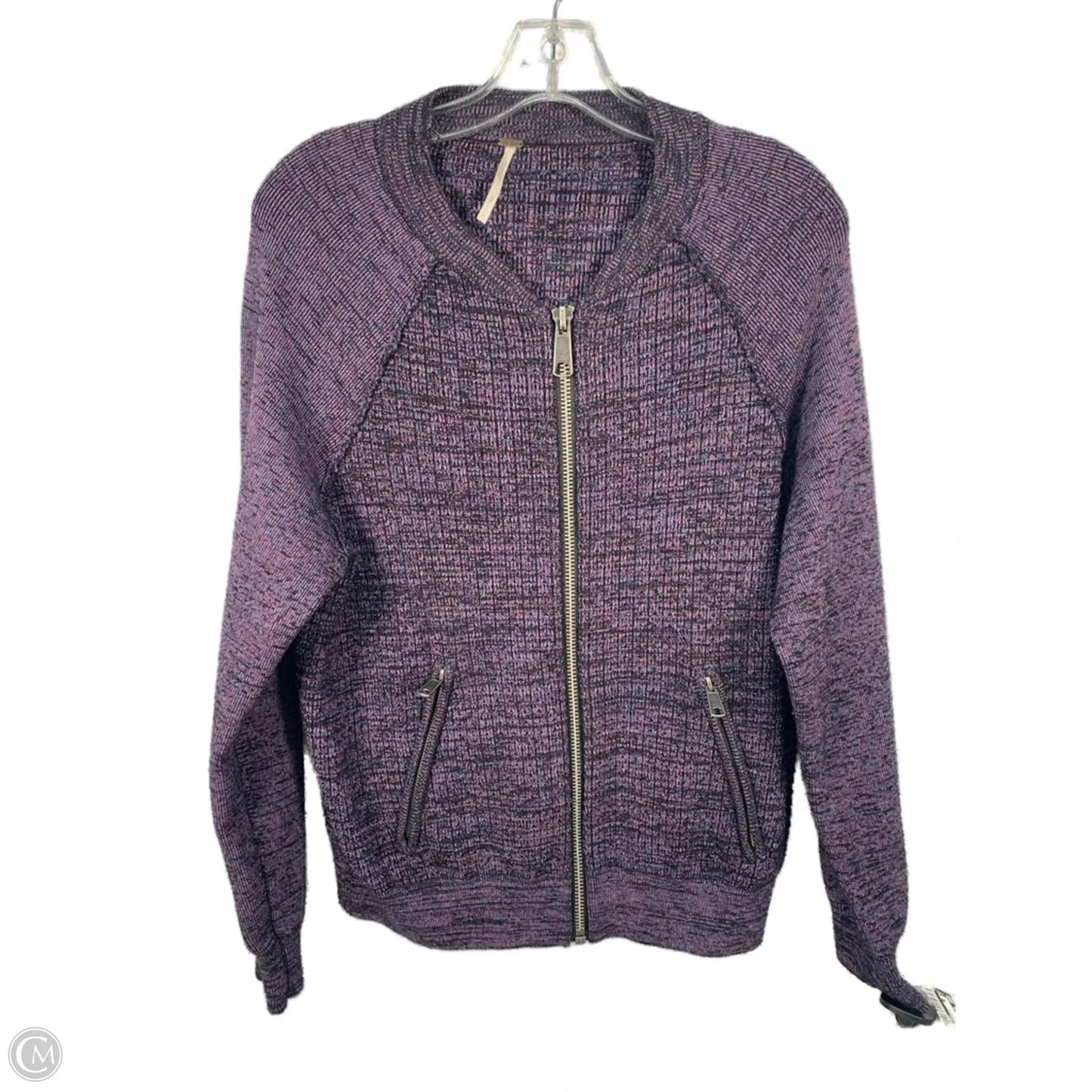 Sweatshirt Collar By Free People In Black & Purple, Size: S