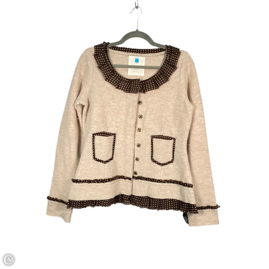 Sweater Cardigan By Sparrow In Brown & Tan, Size: M