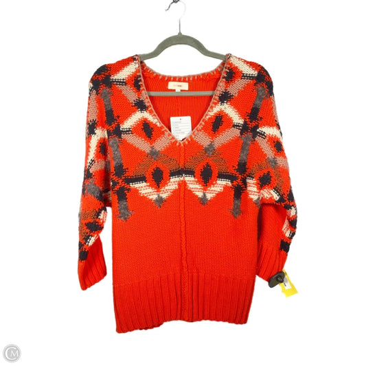 Sweater By Anthropologie In Black & Orange, Size: Xs