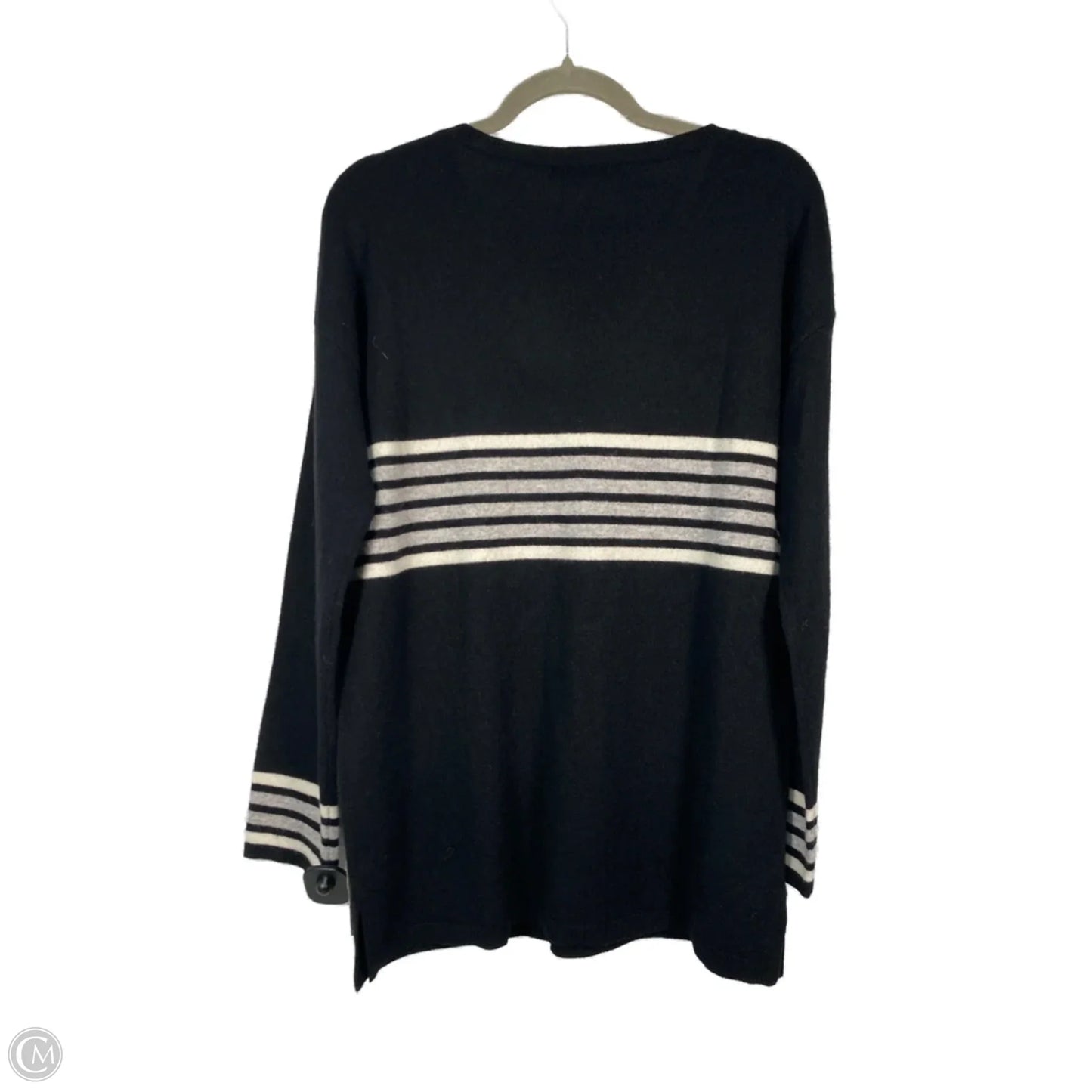 Sweater Cashmere By Clothes Mentor In Black & Grey, Size: M
