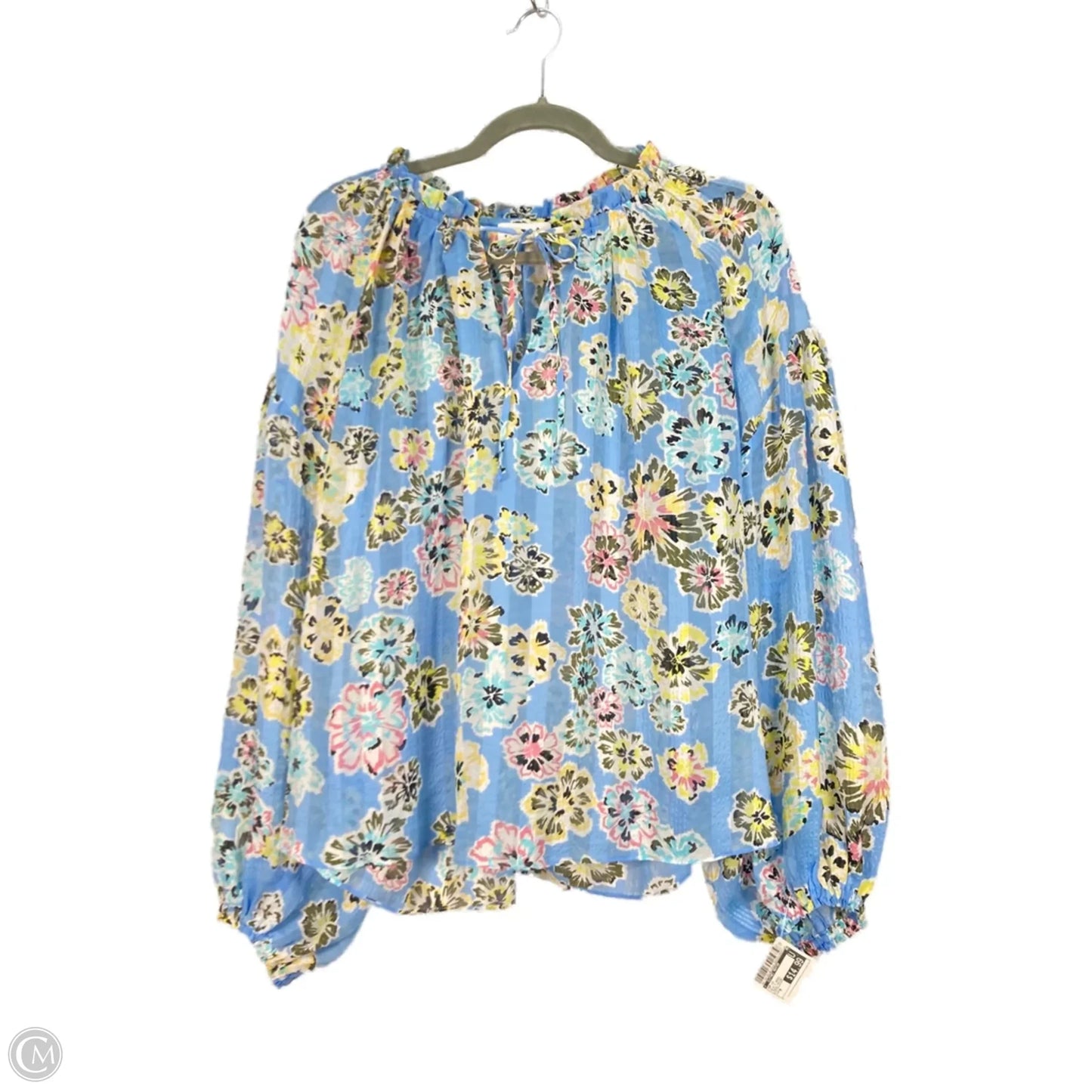 Top Long Sleeve By Clothes Mentor In Blue & Green, Size: M