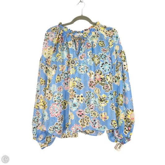 Top Long Sleeve By Clothes Mentor In Blue & Green, Size: M