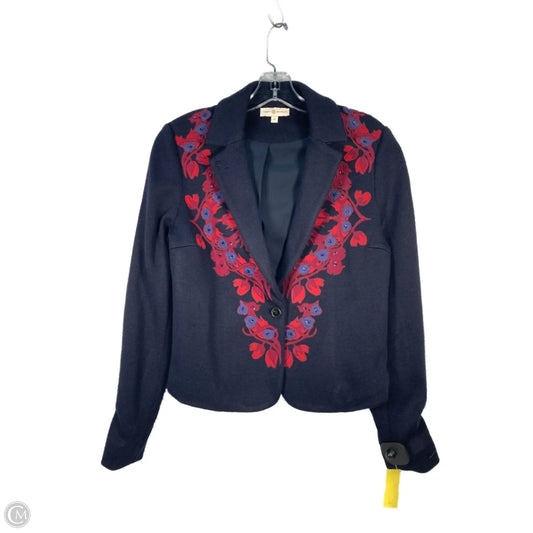 Blazer Designer By Tory Burch In Blue & Red, Size: Xs