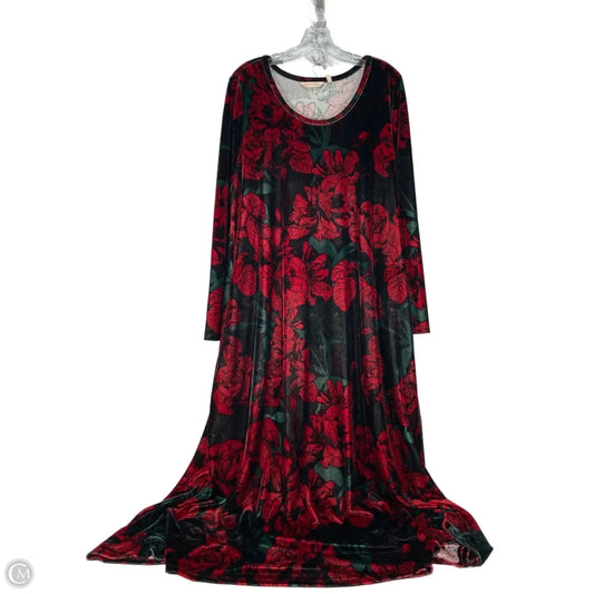 Dress Casual Maxi By Soft Surroundings In Black & Red, Size: Xl