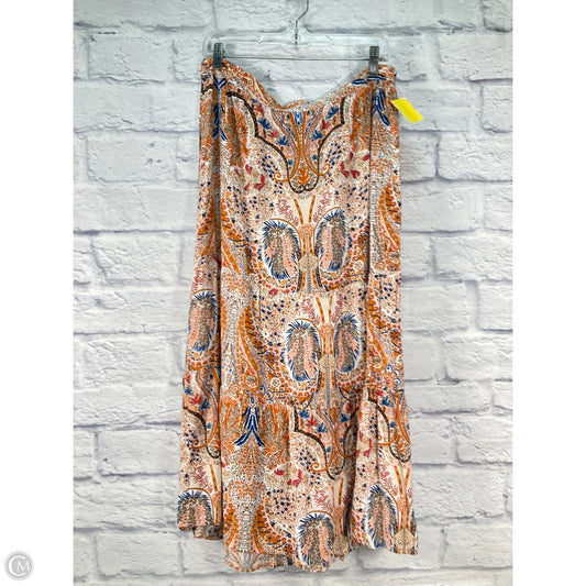 Skirt Midi By T Tahari In Blue & Orange, Size: 16