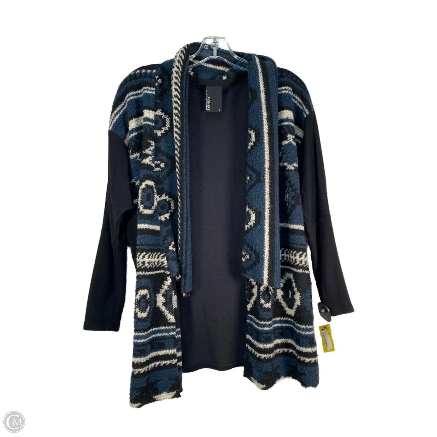 Sweater Cardigan By Dolan Left Coast In Black & Blue, Size: S
