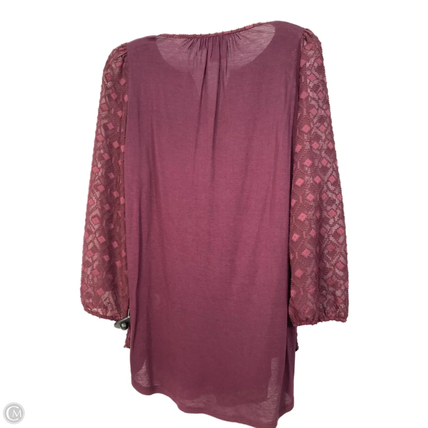 Top Long Sleeve By One September In Cream & Purple, Size: Xs