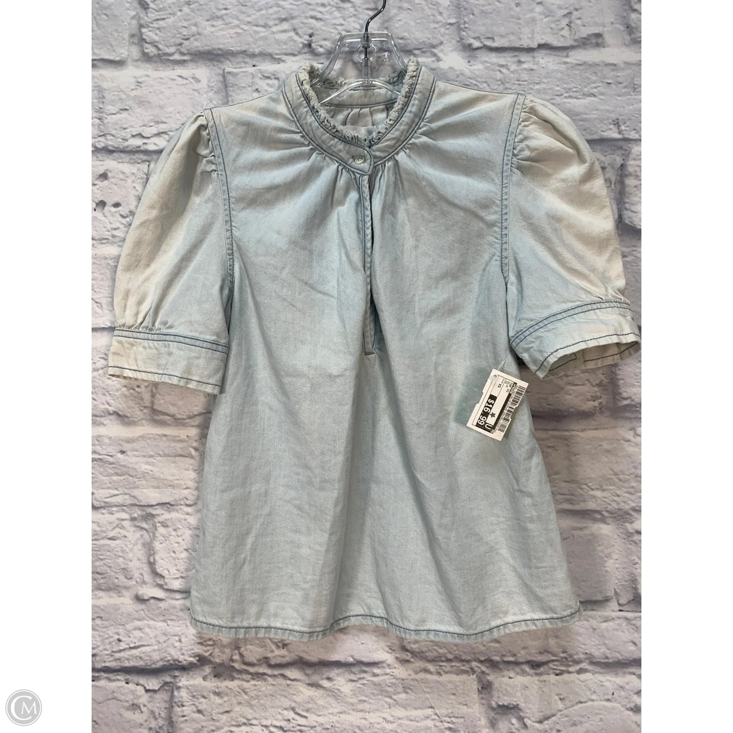 Top Short Sleeve By Frame In Blue, Size: Xs