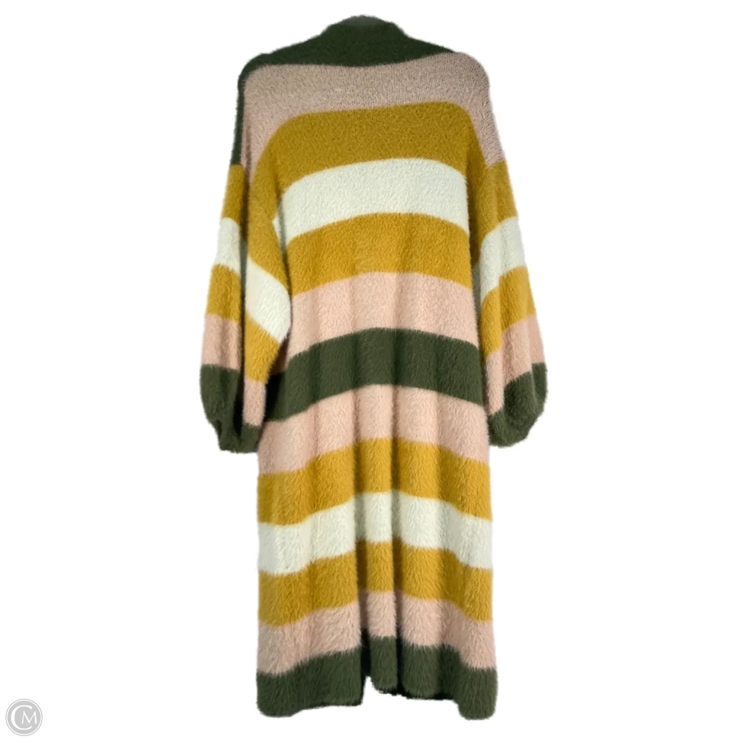 Sweater Cardigan By Do Everything In Love In Green & Pink, Size: Osfm